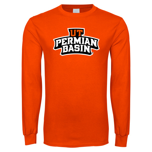  Orange Long Sleeve T-Shirt - UT Permian Basin Arched