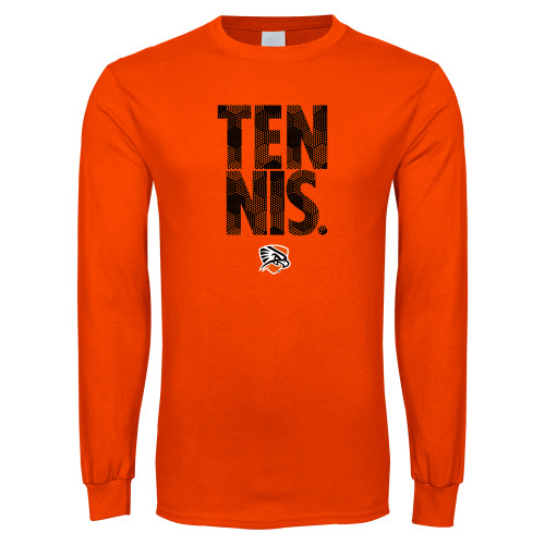  Orange Long Sleeve T-Shirt - Tennis Stacked