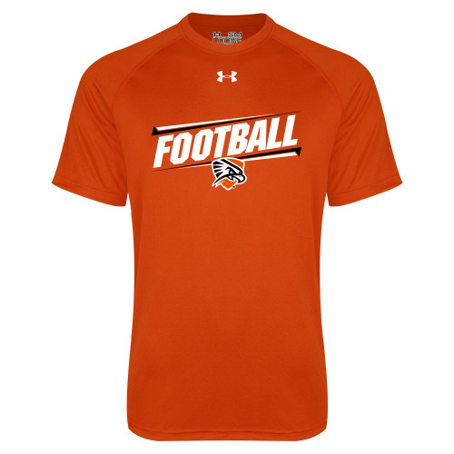  Under Armour Orange Tech Tee - Football Slanted w/Falcon Shield