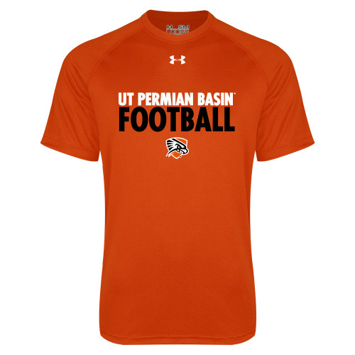  Under Armour Orange Tech Tee - UT Permian Basin Football Stacked