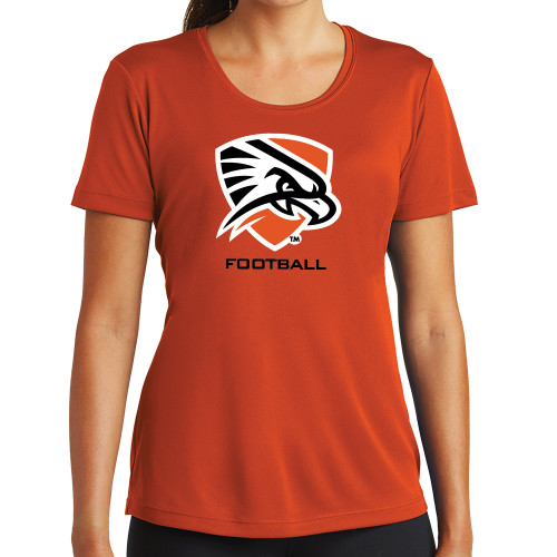  Womens Orange Performance Tee - Football