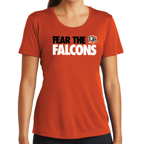  Womens Orange Performance Tee - Fear The Falcons