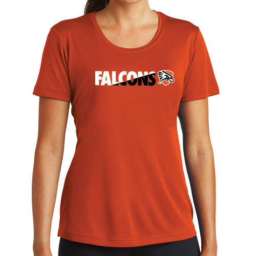  Womens Orange Performance Tee - Falcons Split Two-Tone