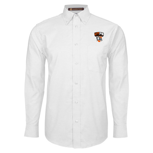  White Oxford Long Sleeve Shirt - Official Logo