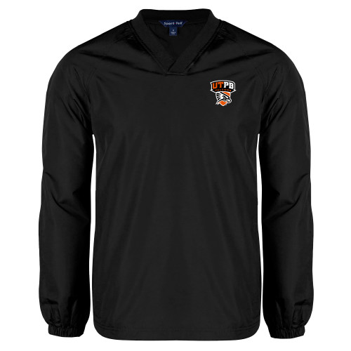  Black V Neck Raglan Windshirt - Official Logo