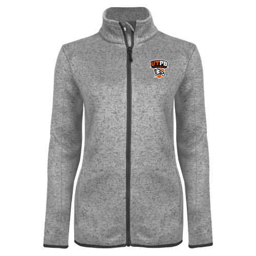  Womens Grey Heather Fleece Jacket - Official Logo