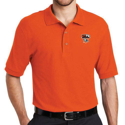  Orange Silk Touch Polo - Official Logo