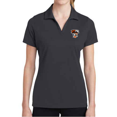  Womens Charcoal Dry Mesh Polo - Official Logo