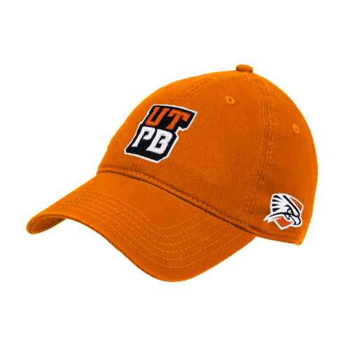  Orange Unstructured Adjustable Low Profile Hat - UTPB Stacked