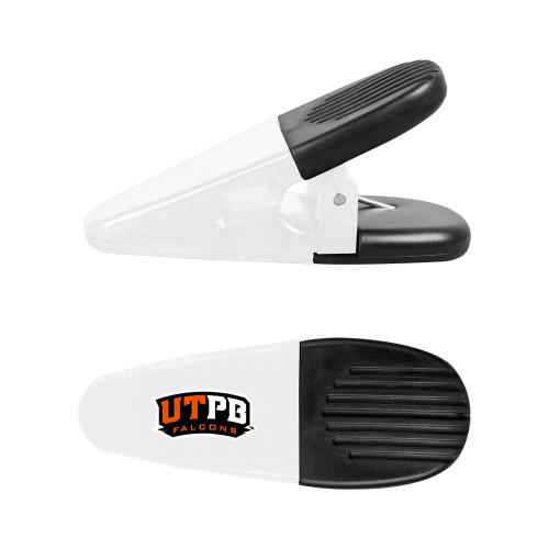  White Crocodile Clip/Magnet - UTPB Falcons