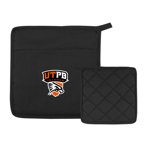  Quilted Canvas Black Pot Holder - Official Logo