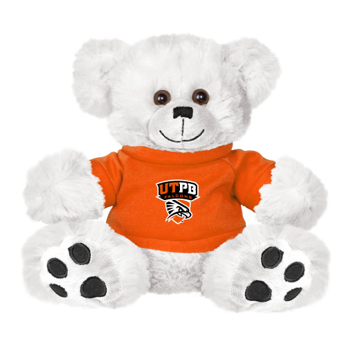  Plush Big Paw 8 1/2 inch White Bear w/Orange Shirt - Official Logo