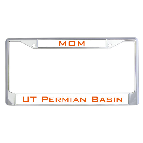  Mom Metal License Plate Frame in Chrome - Mom