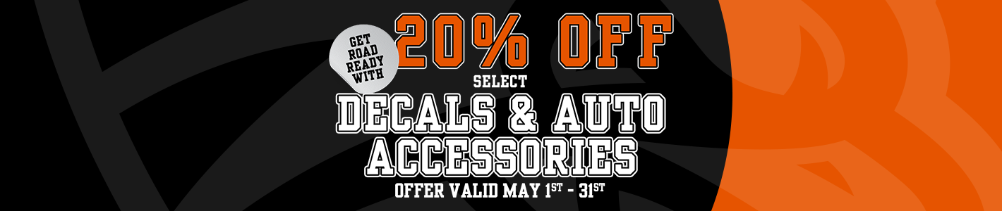 Get Road Ready with 20% off Decals and Auto Accessories May 1 - 31