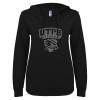 Thumbnail image for  ENZA Womens Black V Notch Raw Edge Fleece Hoodie