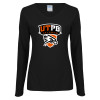 Thumbnail image for  Womens Black Long Sleeve V Neck Tee 