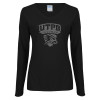 Thumbnail image for  Womens Black Long Sleeve V Neck Tee 