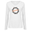 Thumbnail image for  Womens White Long Sleeve V Neck Tee 