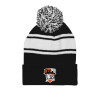 Thumbnail image for  Black/White Two Tone Knit Pom Beanie w/Cuff