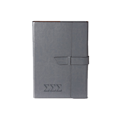 Fabrizio Junior Grey Portfolio w/Loop Closure-Greek Letters - One Color Engraved