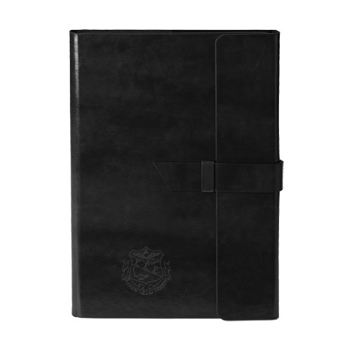 Fabrizio Black Portfolio w/Loop Closure-Crest Engraved