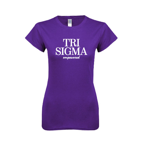 Next Level Womens Purple Boyfriend Tee-Tri Sigma Empowered