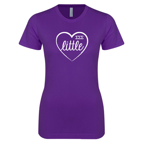 Next Level Womens Purple Boyfriend Tee-Little in Heart