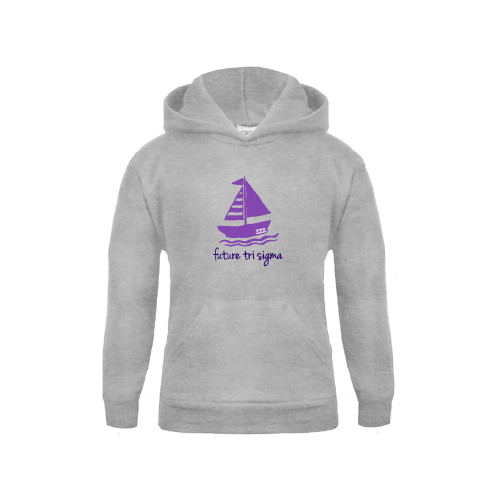Youth Grey Fleece Hood-Future Tri Sigma Sailboat