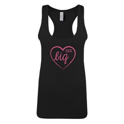 Next Level Womens Black Racerback Tank -Big in Heart