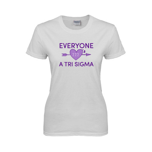 Womens White Short Sleeve Tee-Everyone Loves a Tri Sigma