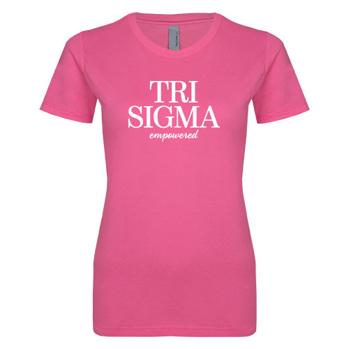 Next Level Womens Fuchsia Boyfriend Tee-Tri Sigma Empowered