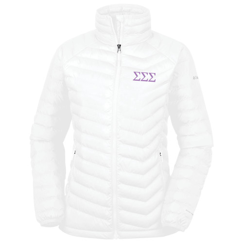 Columbia Womens White Powder Lite Jacket-Greek Letters - One Color