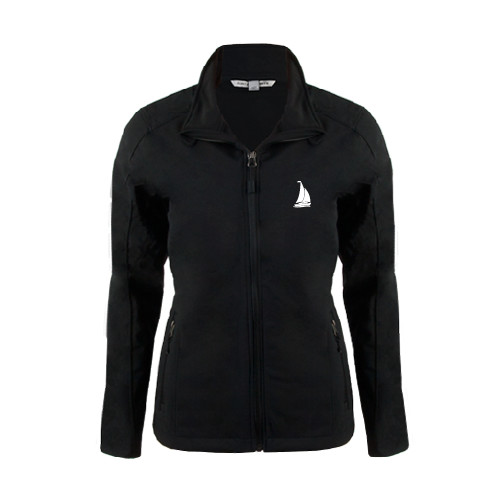 Womens Black Softshell Jacket-Sailboat