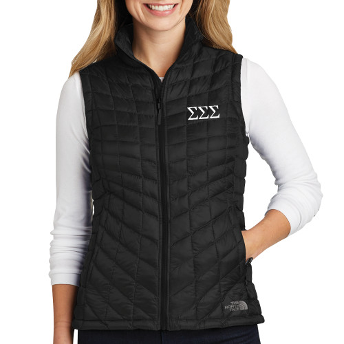 The North Face Womens Thermoball Black Trekker Vest-Greek Letters - One Color