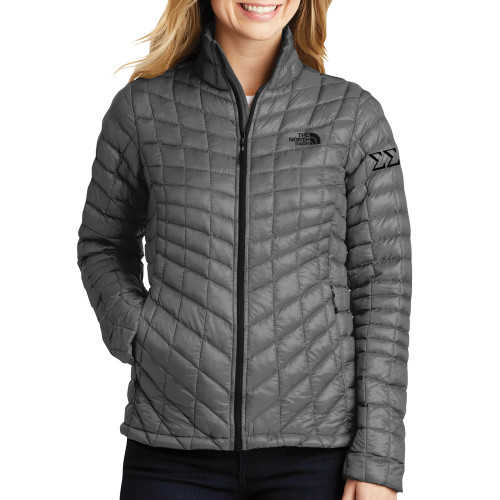 The North Face Womens Grey Thermoball Trekker Jacket-Greek Letters - One Color Tone