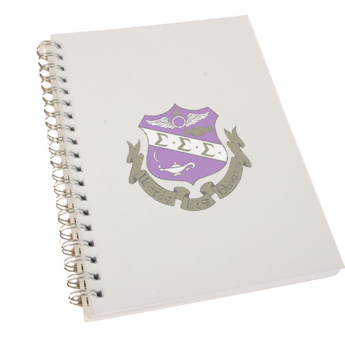 Clear 7 x 10 Spiral Journal Notebook-Crest