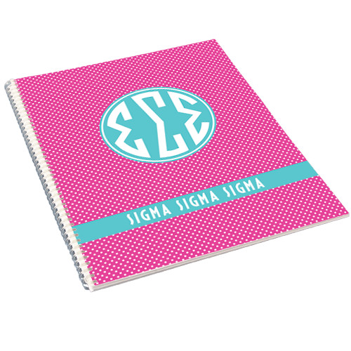 College Spiral Notebook w/Clear Coil-Rasberrry Dot Pattern
