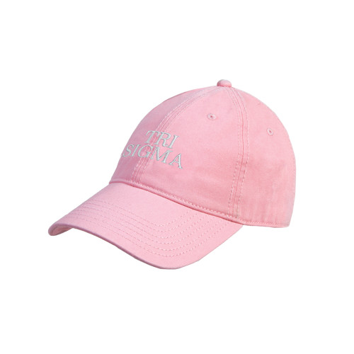 Pink Unstructured Adjustable Low Profile Cap-Tri Sigma Stacked - Official