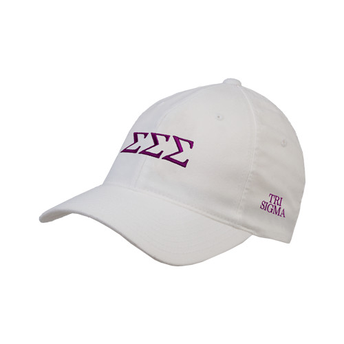 White Flexfit Structured Low Profile Hat-Greek Letters - One Color