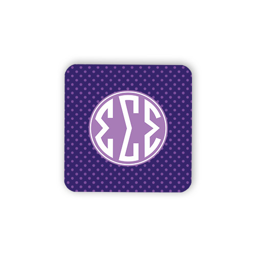Hardboard Coaster w/Cork Backing-Dot Pattern Sorority Colors