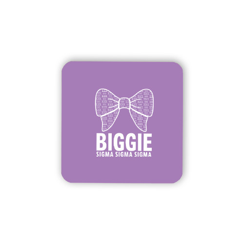 Hardboard Coaster w/Cork Backing-Biggie Bow