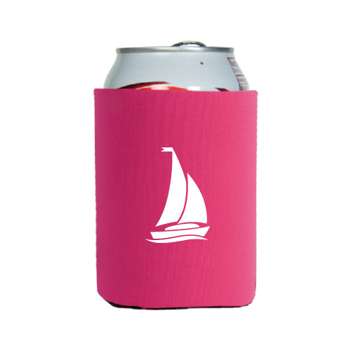 Neoprene Hot Pink Can Holder-Sailboat