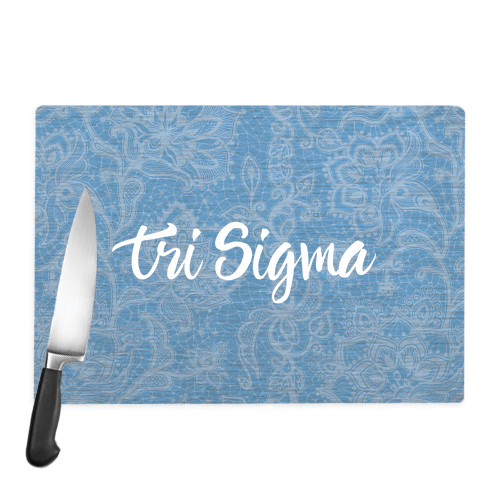 Cutting Board-Blue Lace Pattern