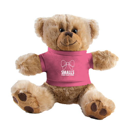 Plush Big Paw 8 1/2 inch Brown Bear w/Pink Shirt-Smalls Bow