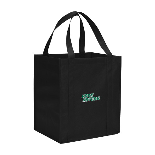  Non Woven Black Grocery Tote - Sage Gators Wordmark