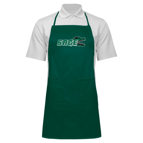  Full Length Dark Green Apron - Sage w/Gator Head