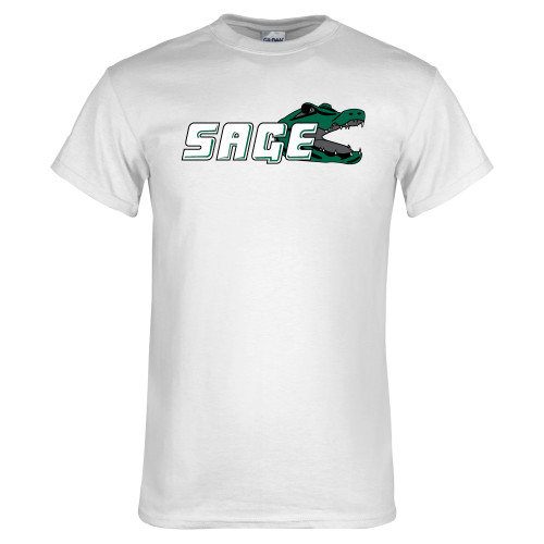  White T Shirt - Sage w/Gator Head