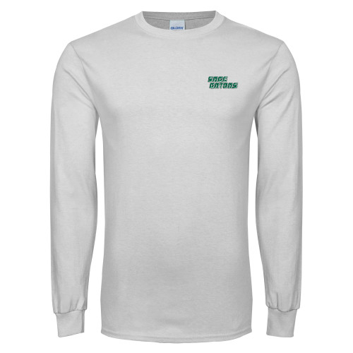  White Long Sleeve T Shirt - Sage Gators Wordmark