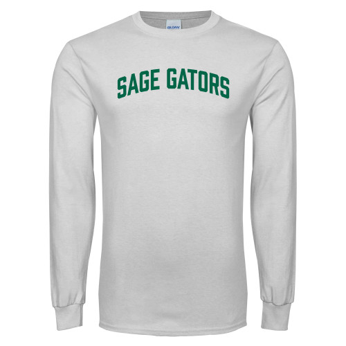  White Long Sleeve T Shirt - Sage Gators Arched