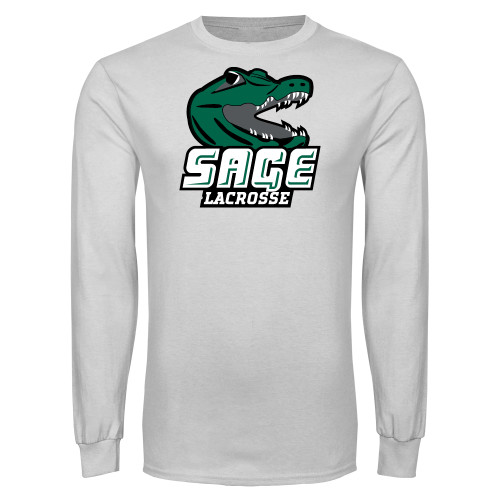  White Long Sleeve T Shirt - Lacrosse